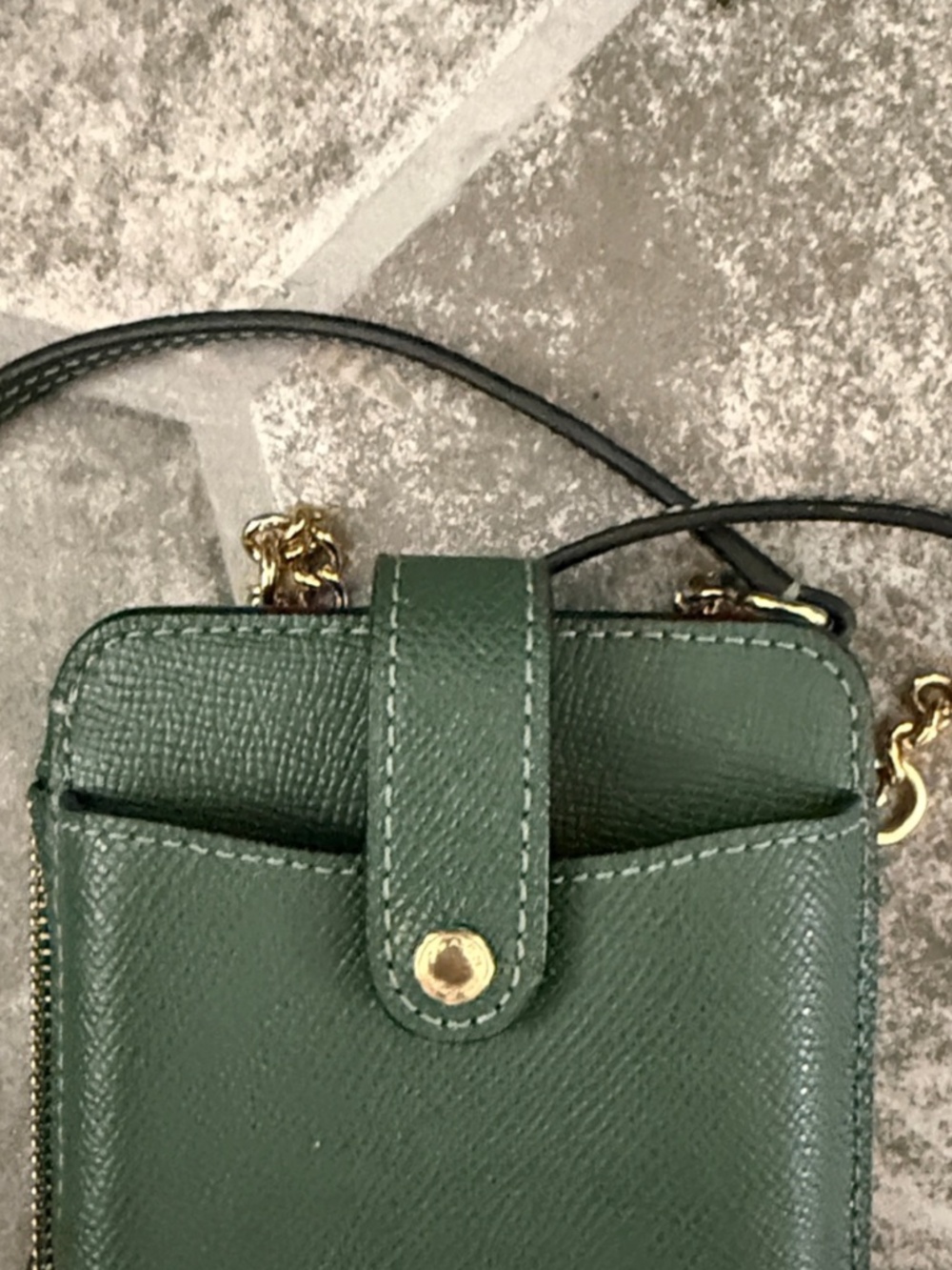Coach North/South Phone Crossbody Bag in Everglade Deep Green Jewel Tone - Picture 3 of 14